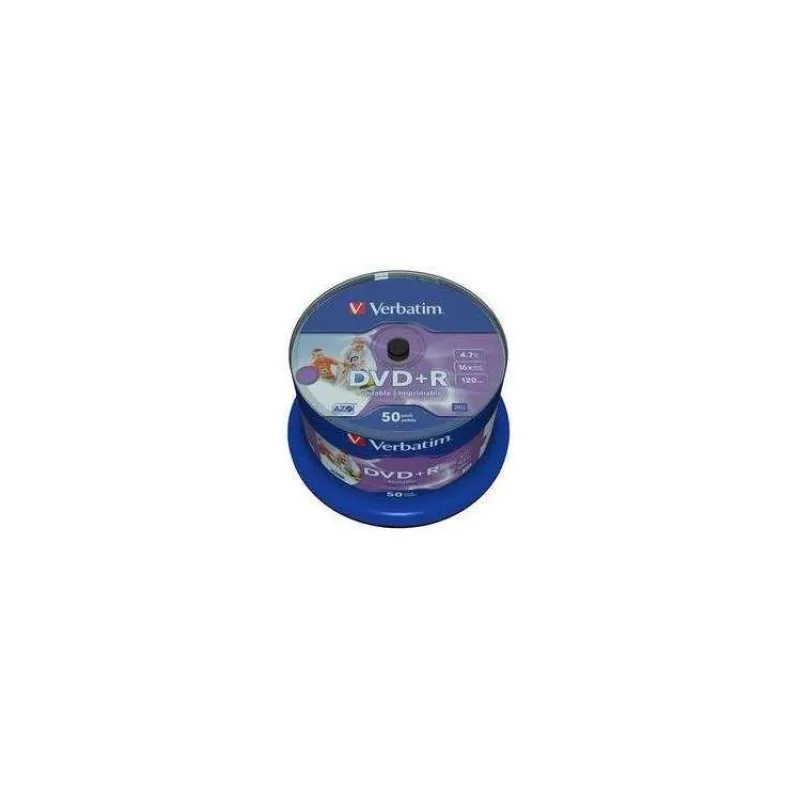 VERBATIM DVD+R(50-Pack)Vreteno/Printable/16x/4.7 GB/DLP (43512)