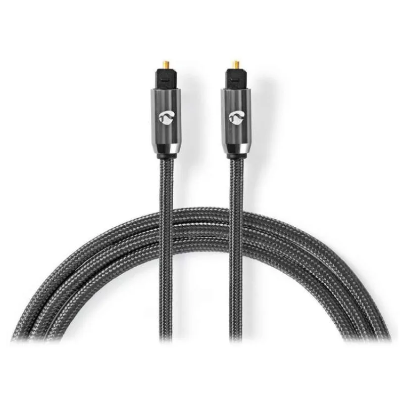NEDIS PROFIGOLD optický audio kabel/ TosLink zástrčka - TosLink zástrčka/ bavlna/ šedý/ BOX/ 2m (CATB25000GY20)