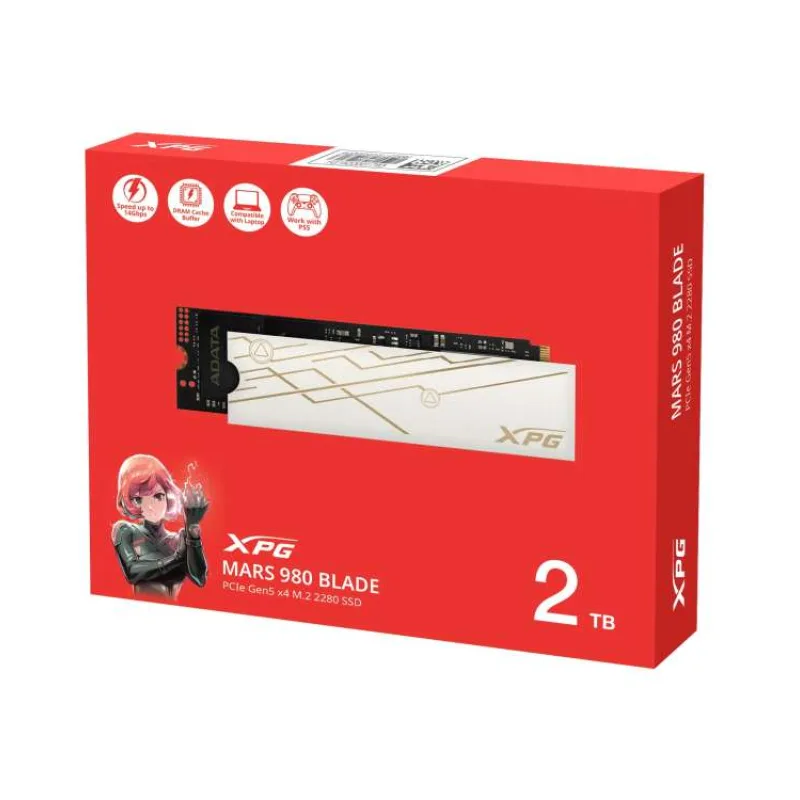 ADATA SSD 2TB XPG MARS 980 BLADE, PCIe Gen5x4, M.2 2280, (R:14000/ W:13000MB/s) (SMAR-980B-2TCS)
