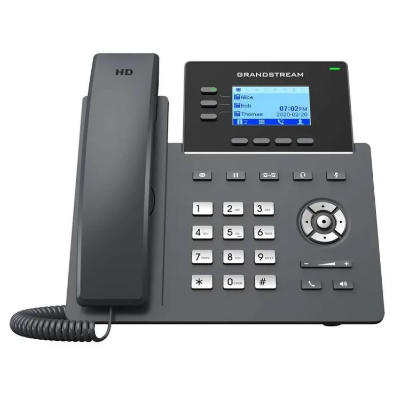 Grandstream GRP2603P SIP telefón, 2,48" LCD podsv. displej, 6 SIP účty, 2x1Gbit port, PoE (GRP2603P)