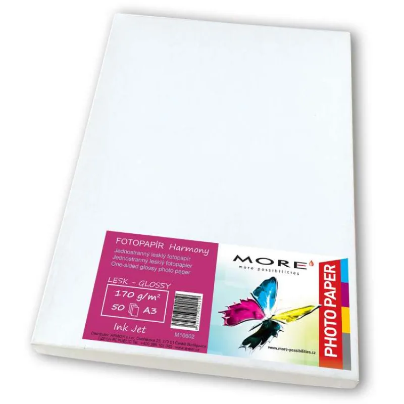 Fotopapier lesklý biely kompatibilný s A3, 170g/m2 kompatibilný s ink. tlač 50 ks (M10602)