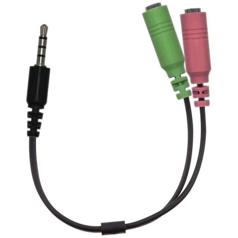 Genius ACC-100 , Redukce, zástrčka 3,5mm jack - 2x zásuvka 3,5mm jack, pro headsety, 24cm, černá (32590001400)