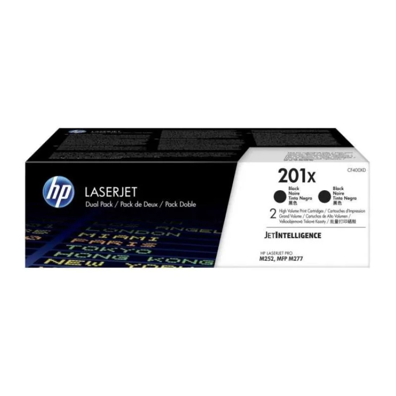 HP tonerová kazeta 201X černá velká, CF400XD - 2 pack (CF400XD)