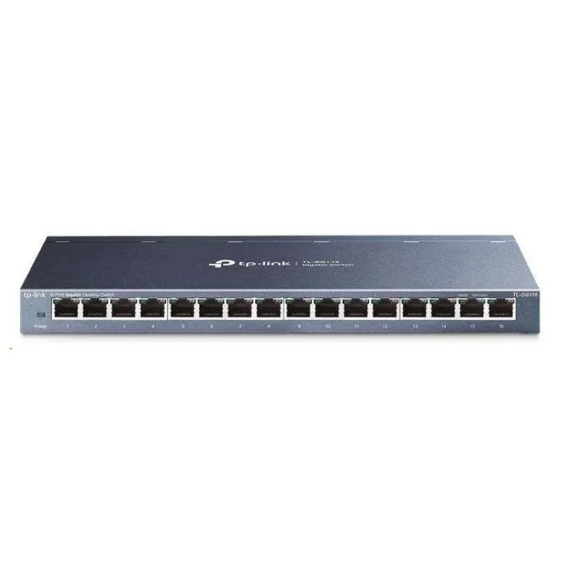 16-Port Gigabit Desktop Switch PORT: 16× Gigabit RJ45 Ports SPEC: Desktop Steel Case FEATURE: Plug and Play (TL-SG116)