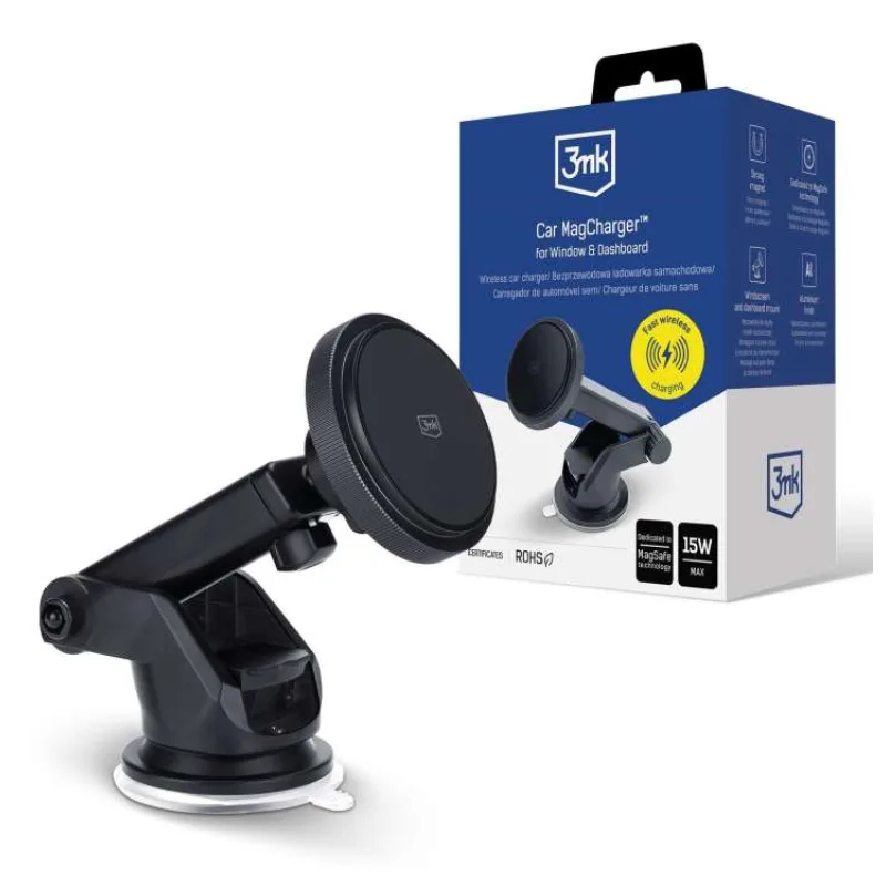 3mk držák do auta Car MagCharger™ for Window & Dashboard (5903108583411)