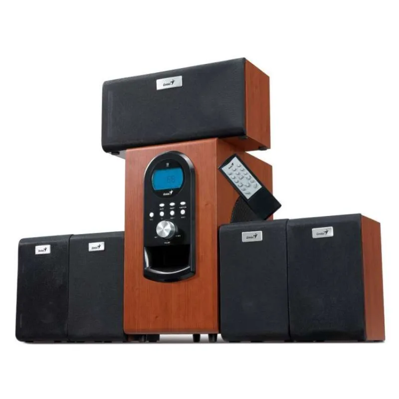 Genius repro SW-HF 5.1 6000 v2, 200W, LCD displej, dálkové ovládání, hnědé (31730018400)