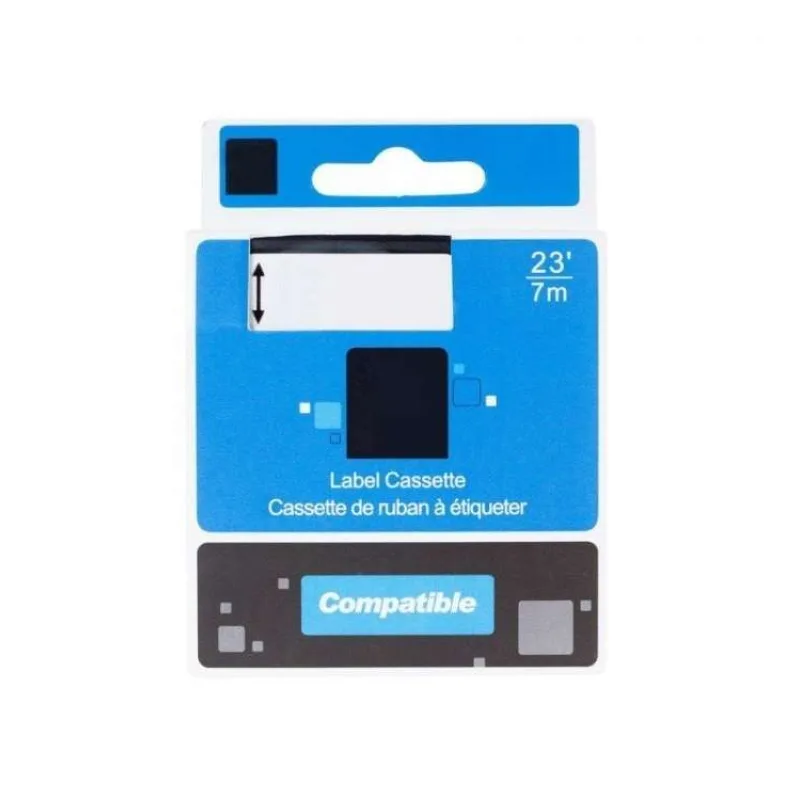 PRINTLINE kompatibilní páska s DYMO, 45019 S0720590, 12mm,7m,černý tisk/zelený podklad, D1 (PLTD03)