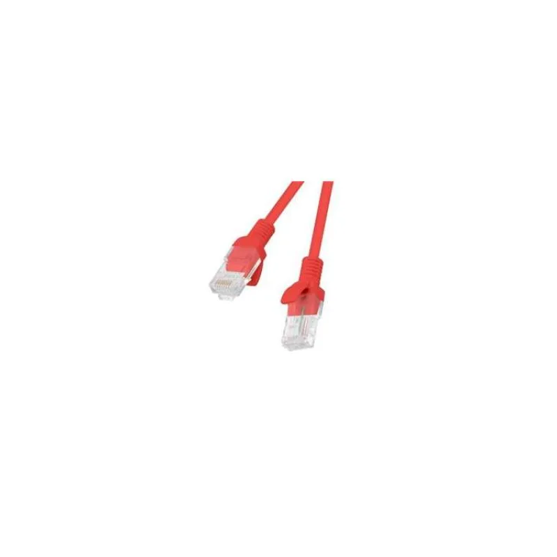 LANBERG Patch kabel CAT.5E UTP 1M červený Fluke Passed (PCU5-10CC-0100-R)