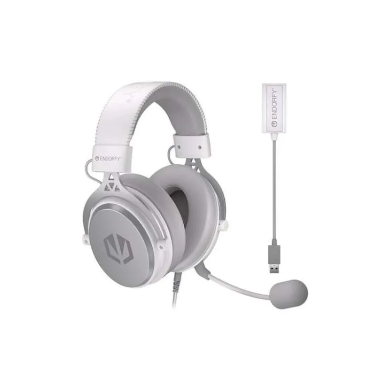 Endorfy headset VIRO Plus USB OWH / drátový / s odnímatelným mikrofonem / USB / bílý (EY1A005)