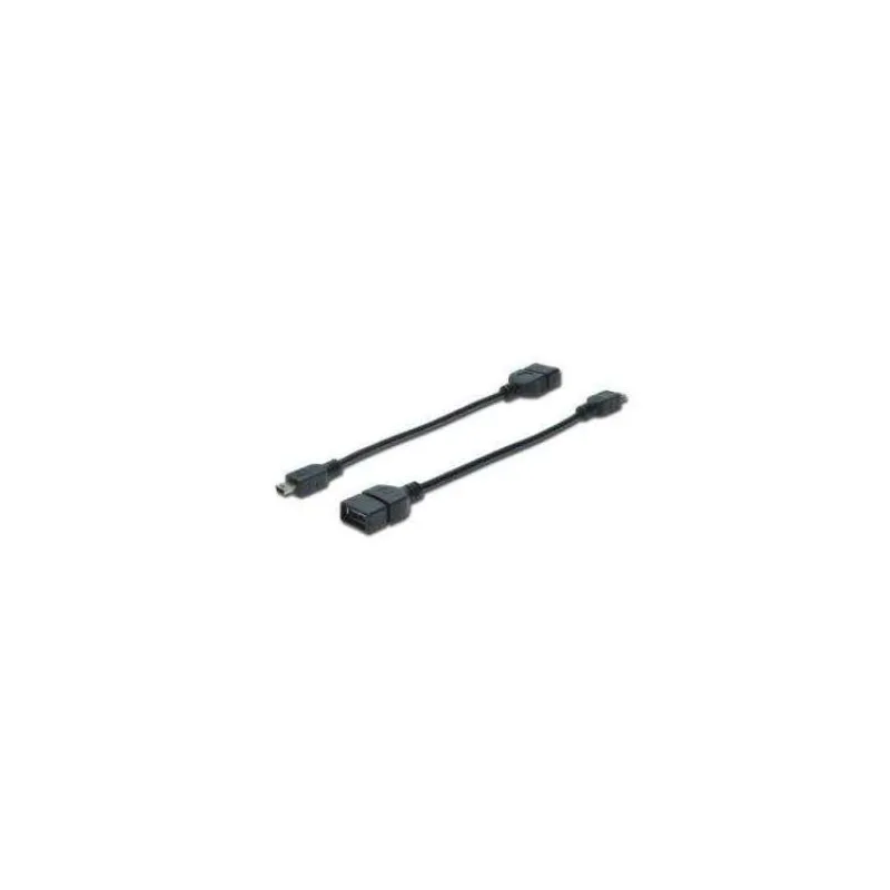Digitus Adaptérový kabel USB 2.0, OTG, typ mini B - A M/F, 0,2m, USB 2.0, bl (AK-300310-002-S)