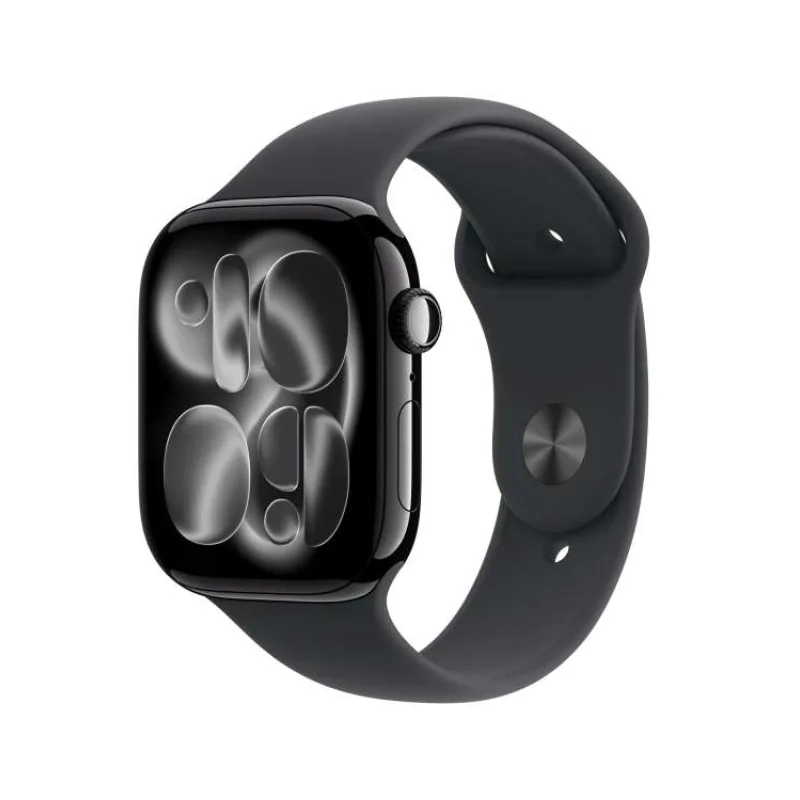 Apple Watch Series 11 GPS + Cellular 46mm Jet Black Aluminium Case with Black Sport Band - M/L (mfc44mp/a)