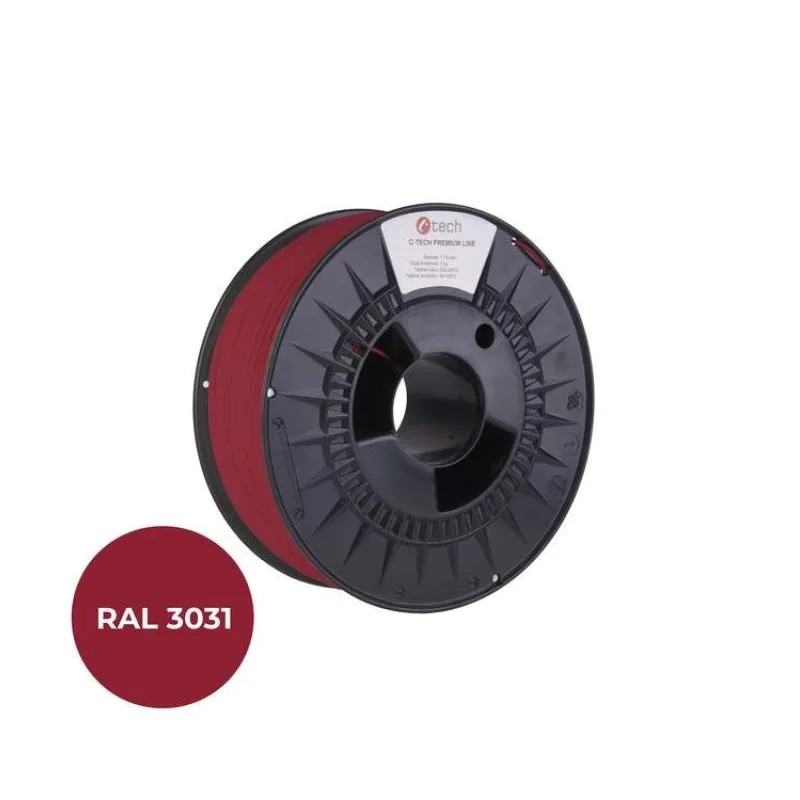 C-TECH tisková struna PREMIUM LINE ( filament ) , ABS, orientální červená, RAL3031, 1,75mm, 1kg (3DF-P-ABS1.75-3031)