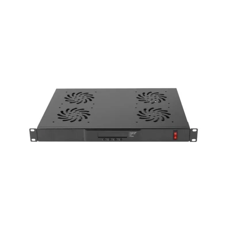 LANBERG 19" FAN UNIT / VENTILATION PANEL WITH LCD 4 FANS + THERMOSTAT 230V BLACK (AK-1503-B)