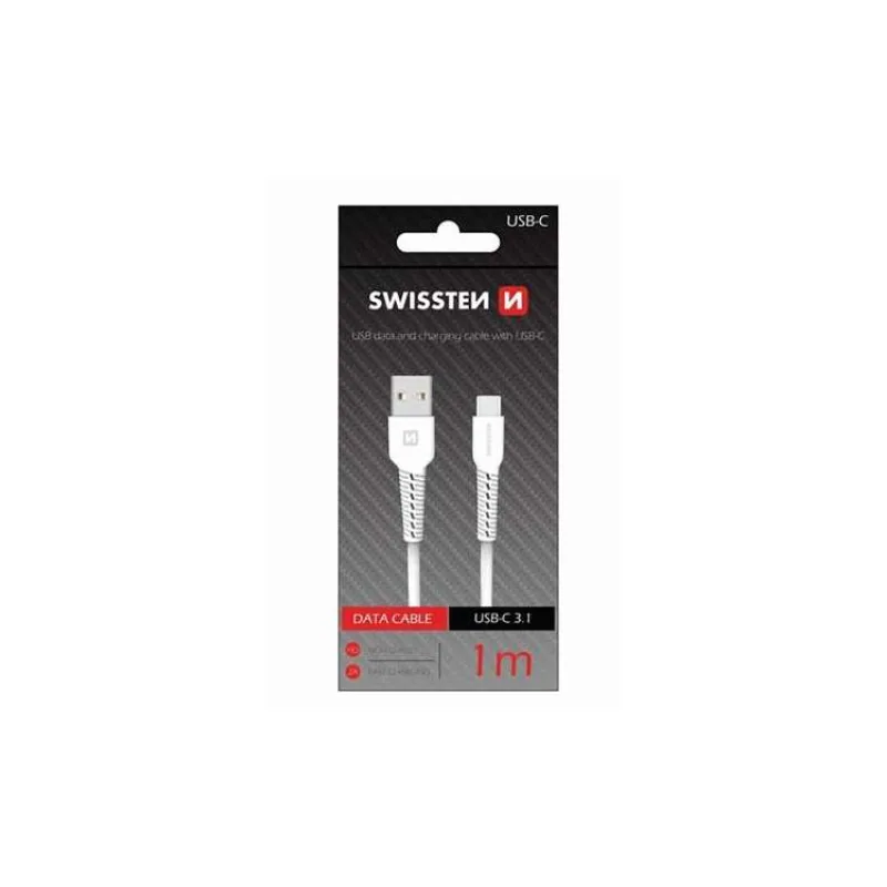 SWISSTEN DATOVÝ KABEL USB / USB-C 1,0 M BÍLÝ (71505531)