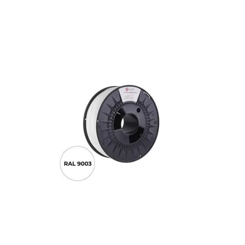 Tlačová struna (filament) C-TECH PREMIUM LINE, ASA, dopravná biela, RAL9003, 1,75mm, 1kg (3DF-P-ASA1.75-9003)
