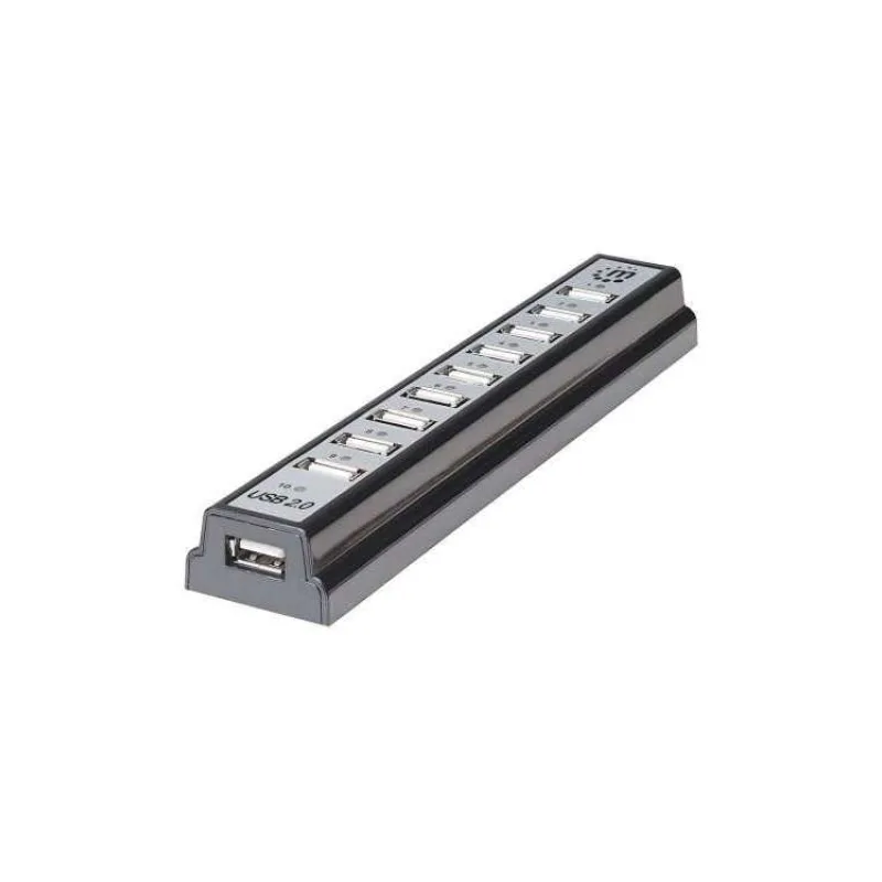 MANHATTAN Hi-Speed USB 2.0 Stolný rozbočovač, 10 portov (161572)