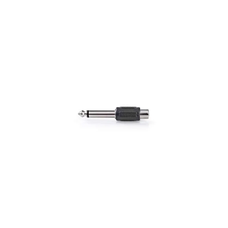 Nedis CAGB23935BK - Monofonní audioadaptér | 6,35mm Zástrčka - RCA Zásuvka | Černá barva (CAGB23935BK)
