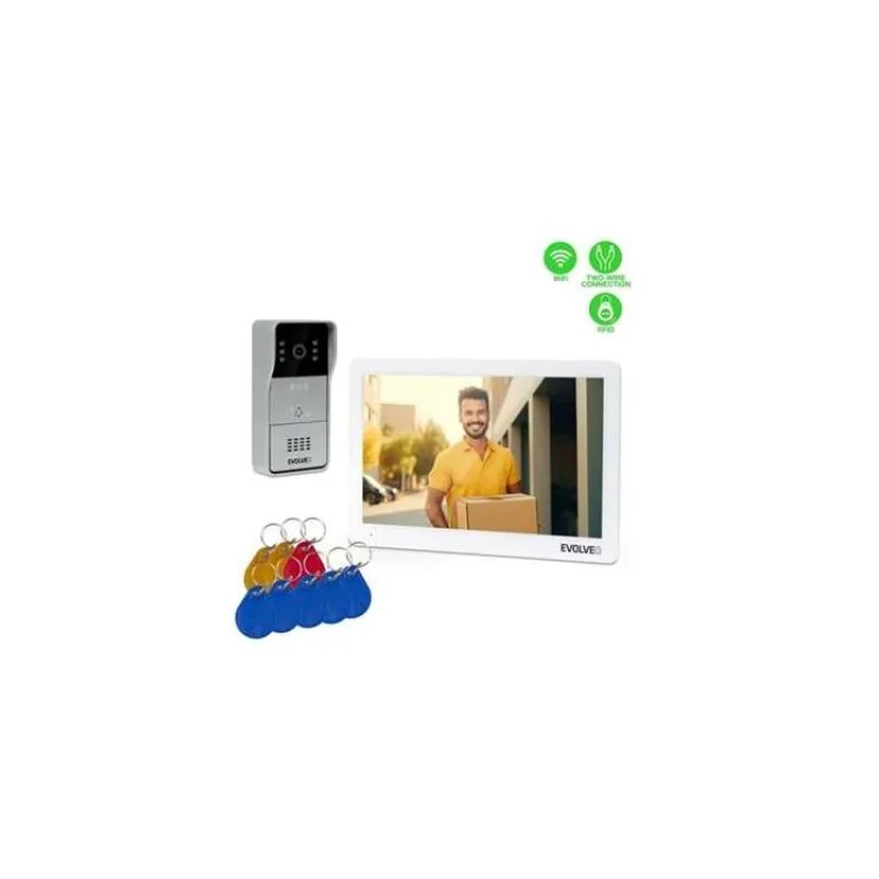 EVOLVEO DoorPhone 10-2W - 2 drôtový videotelefón s aplikáciou 32GB pamäťou (DP-10-2-W)