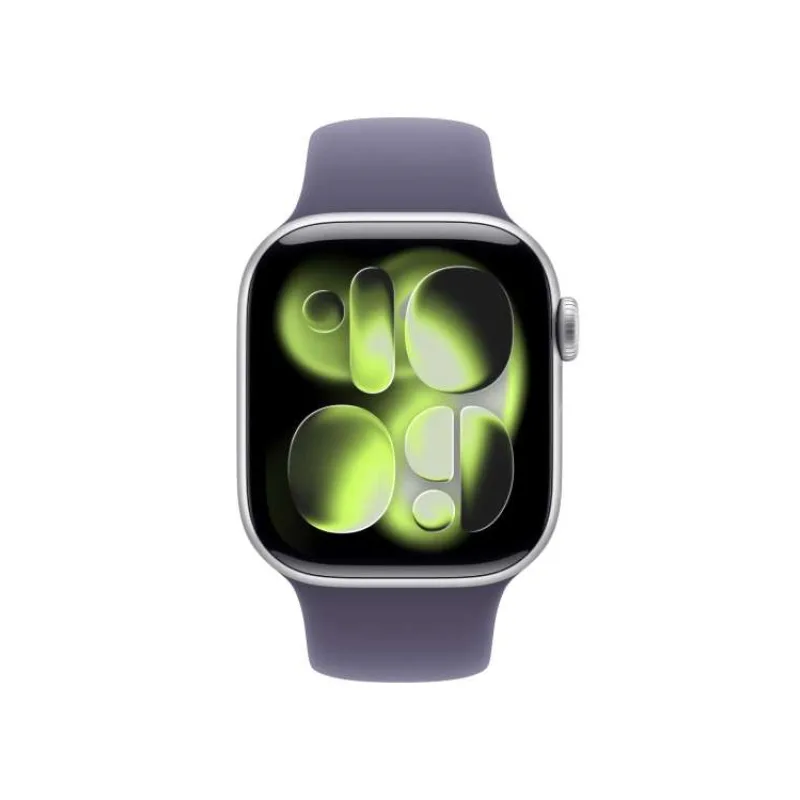 Apple Watch Series 11 GPS 42mm Strieborný hliník s hmlisto fialovým športovým remienkom - S/M (MEU64WF/A)