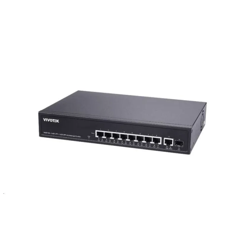 VIVOTEK 8xGE PoE(802.3af/at/bt, PoE budget 110W), 1xGbE RJ-45, 1xSFP 100M/1G slot, extend-mode až 250m(PoE@10Mbps), VLAN (AW-GEL-105A-110)