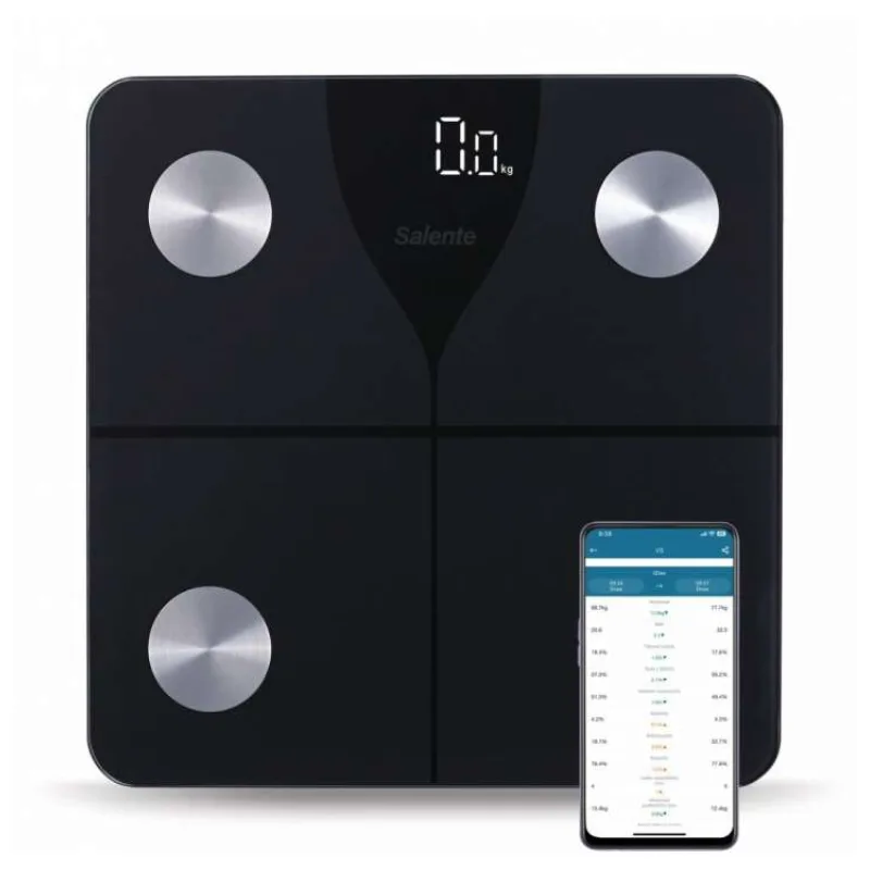Salente SlimFit, osobní diagnostická fitness váha, Bluetooth, černá (SLIMFIT-BK)