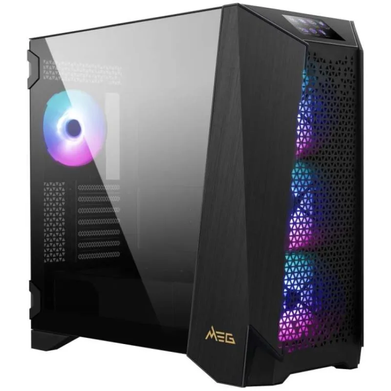 MSI skříň MEG PROSPECT 700R/ bez zdroje/ levé temperované sklo/ 4x ARGB 120 mm fan/ 1x USB3.1 Type-C/ 2x USB3.0/ černá (306-7G15R21-W57)