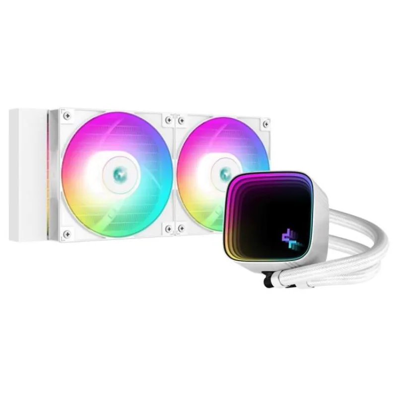 DEEPCOOL vodní chladič LS520 SE / 2x120 mm fan / ARGB / Intel i AMD / pro SI / bílý (R-LS520-WHAMMM-G-1)