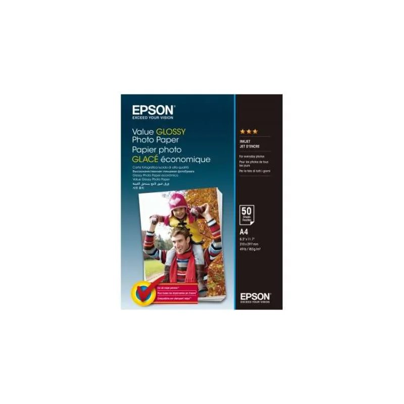 EPSON paper A4 - 183g/m2 - 50sheets - Value Glossy Photo Paper (C13S400036)