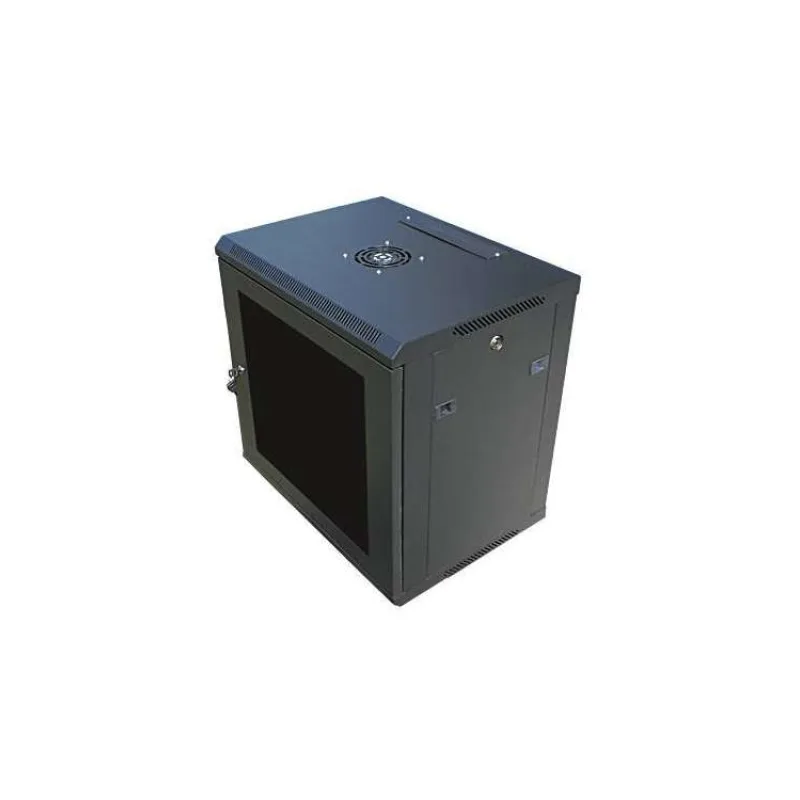 DATACOM 19" rozvaděč nástěnný 9U/450mm černý, skleněné dveře (71071)