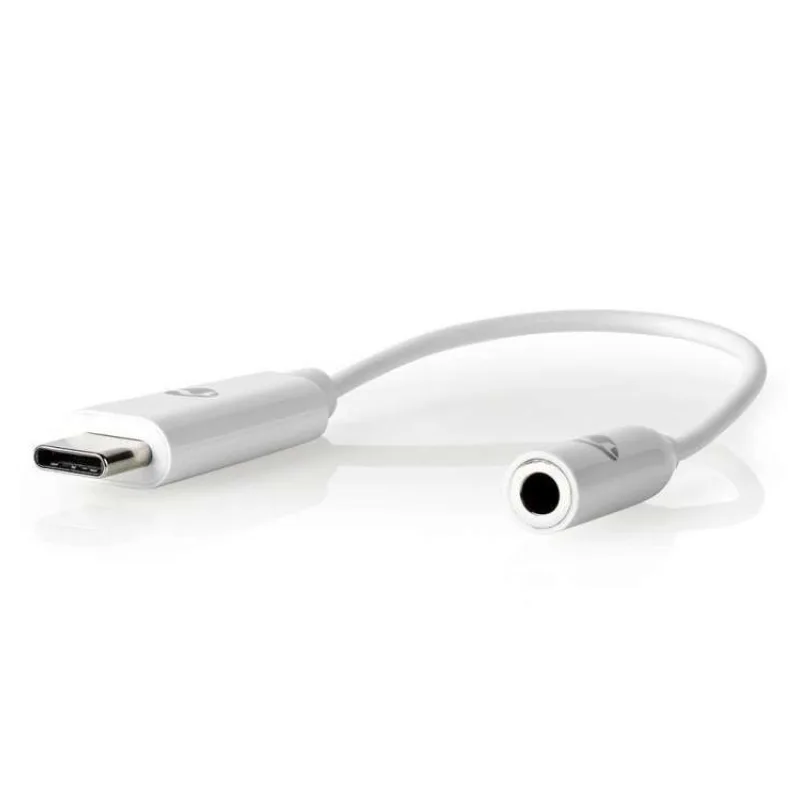 NEDIS USB-C adaptér/ USB-C Zástrčka – 3,5 mm jack zásuvka/ bílý/ box/ 15cm (CCBW65950WT015)