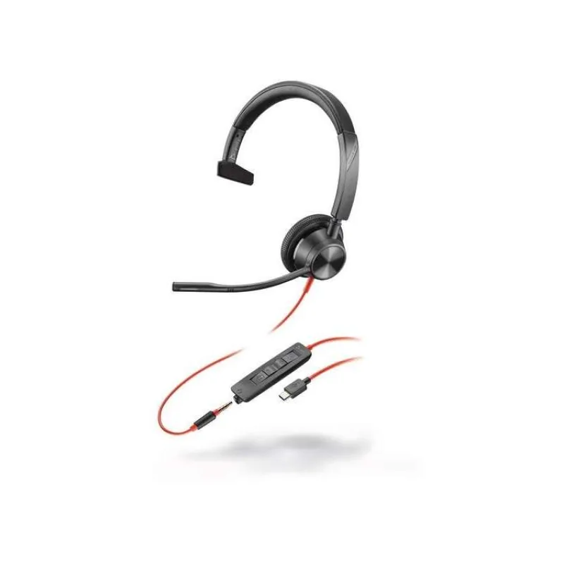 Poly Blackwire 3315 MS Teams náhlavní souprava, 3.5 mm jack + USB-C/A adaptér, mono (8X218AA)