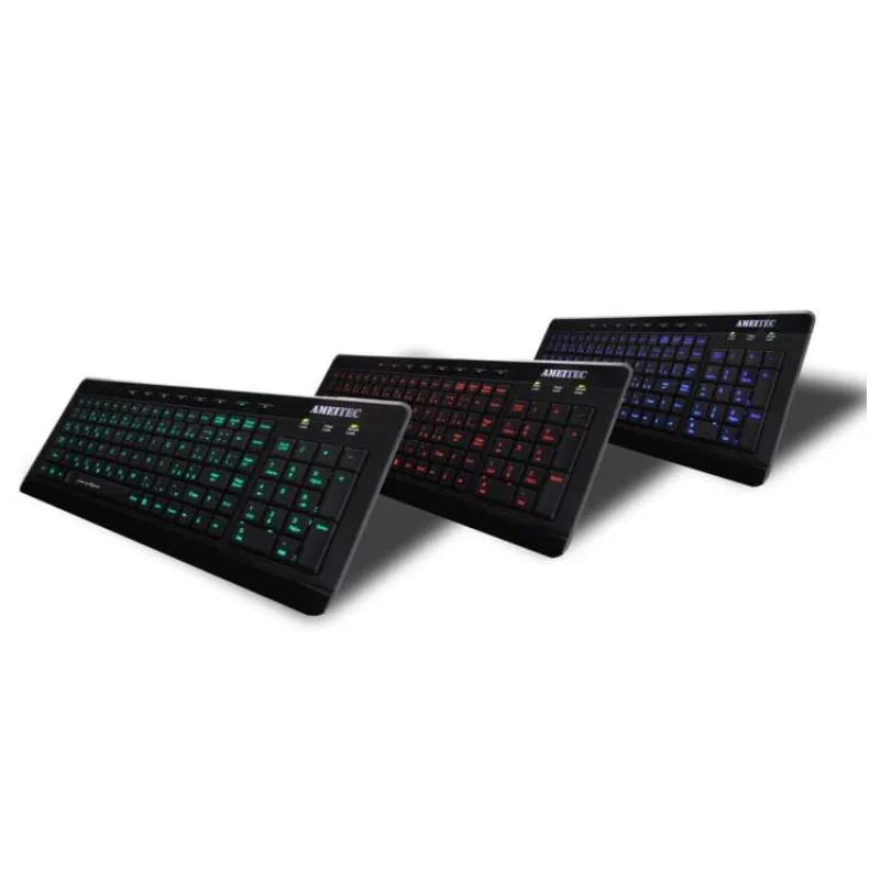 AMEI Keyboard AM-K3001R Professional Letter Red Illuminated Keyboard (CZ layout) (AMEI AM-K3001R)