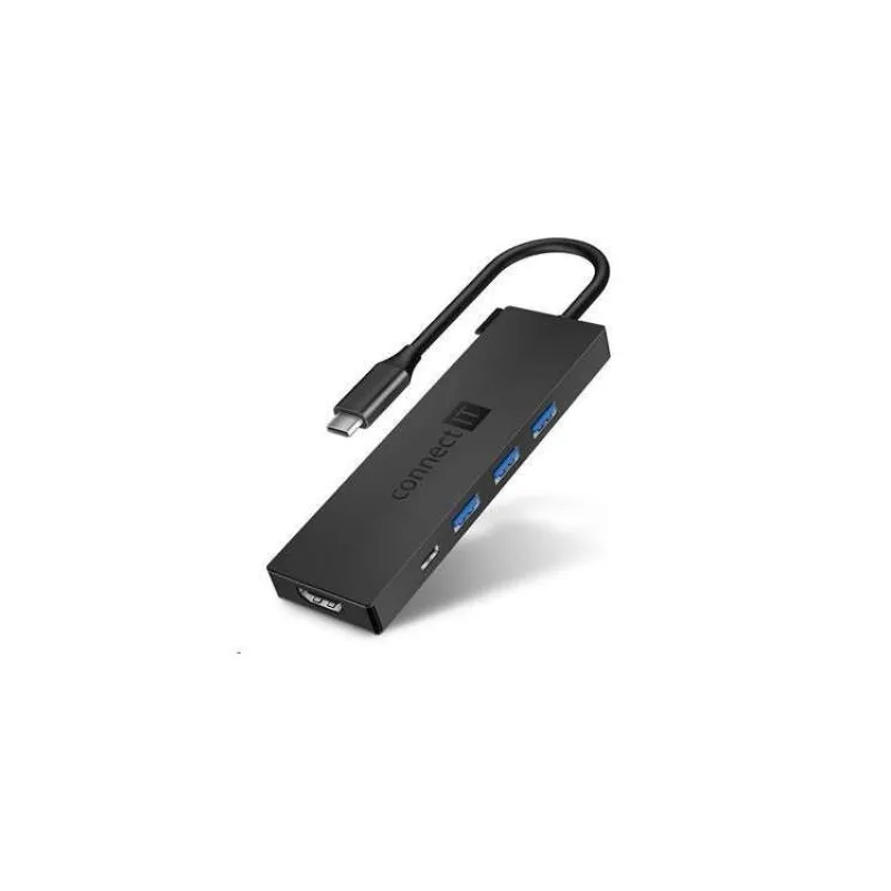 CONNECT IT USB-C hub, 5v1 (USB-C,3xUSB-A,HDMI), externí, ANTRACITOVÝ (CHU-8010-AN)