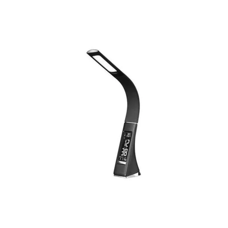 IMMAX LED stolní lampička Leather/ 6,5W/ 300lm/ 5V/1A/ 3 barvy světla/ flexibil. rameno/ možnost vypnutí LCD/ USB/ černá (08947L)