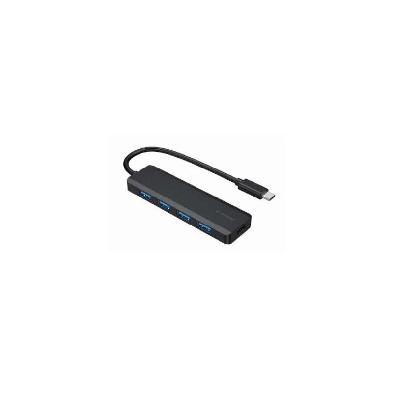 USB hub 3.1 s káblom typ C a napájaním, 4 porty, čierna farba GEMBIRD (UHB-CM-U3P4P-01)