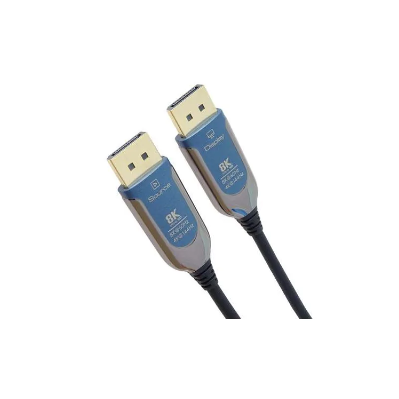 PremiumCord 8K Optický DisplayPort 1.4 přípojný kabel M/M, zlacené konekt. 30m (kport12-30)