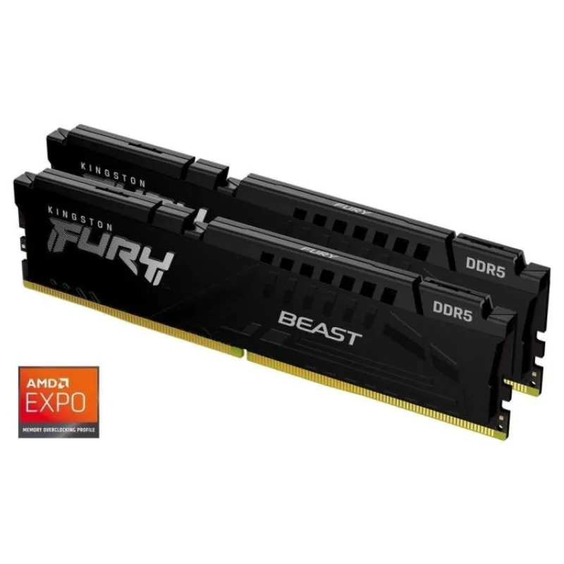 KINGSTON DIMM DDR5 32GB (Kit of 2) 6000MT/s CL36 FURY Beast Černá EXPO (KF560C36BBE2K2-32)