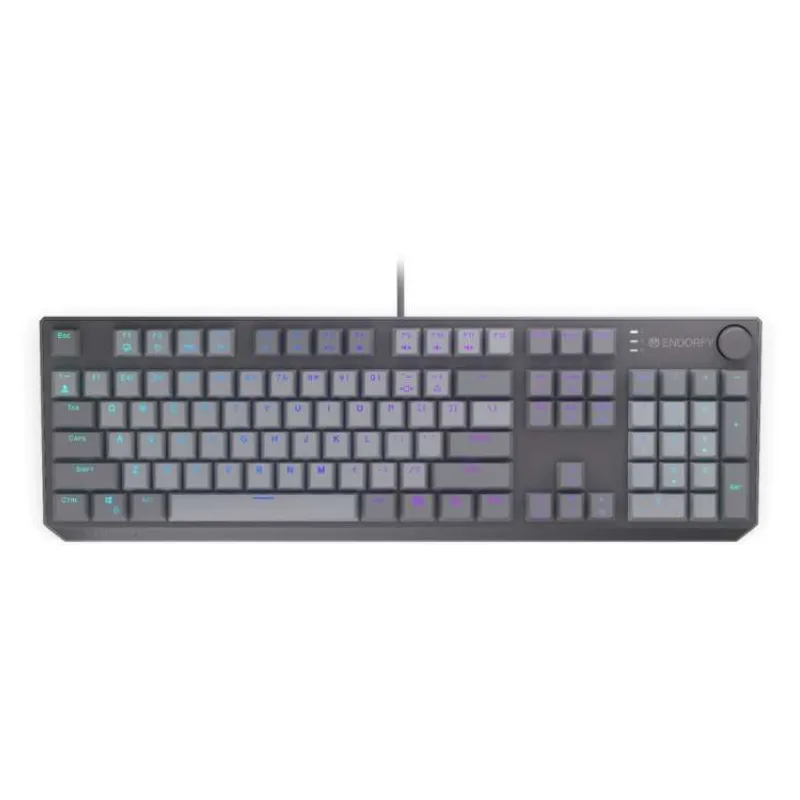 Endorfy Thock V2 Klávesnice, herní, drátová, mechanická, Endorfy Red, US layout, ARGB, hliníková konstrukce, USB, šedá (EY5A125)