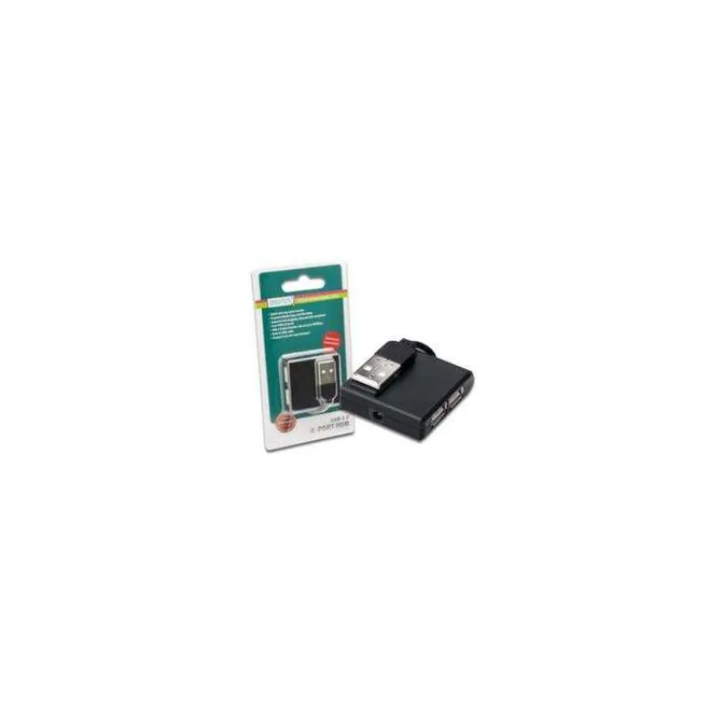 Digitus USB 2.0 hub, Vysokorychlostní rozbočovač, 4-porty, černý, bez napájecího zdroje (DA-70217)
