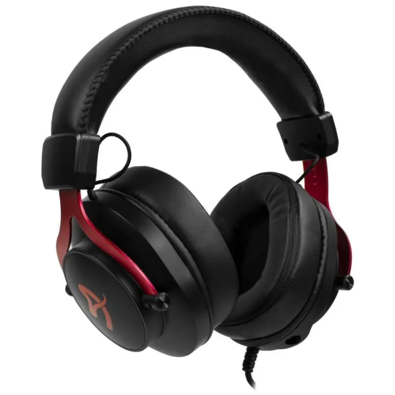 AROZZI herní sluchátka ARIA Black-Red/ náhlavní/ 2x 3,5" jack/ redukce na 1x 3,5" jack/ odnímatelný mikrofon (AZ-ARIA-RD)