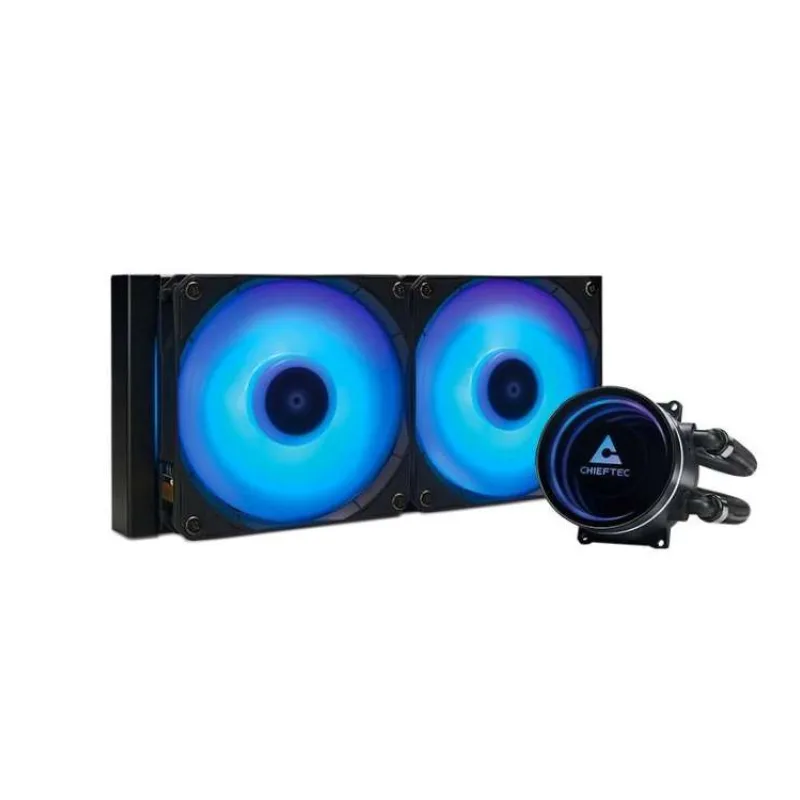 CHIEFTEC vodní chlazení CPU Iceberg 240, 2x120mm ARGB, ARGB vodní blok, LGA1851, AM5, černá (CLC-240-RGB)