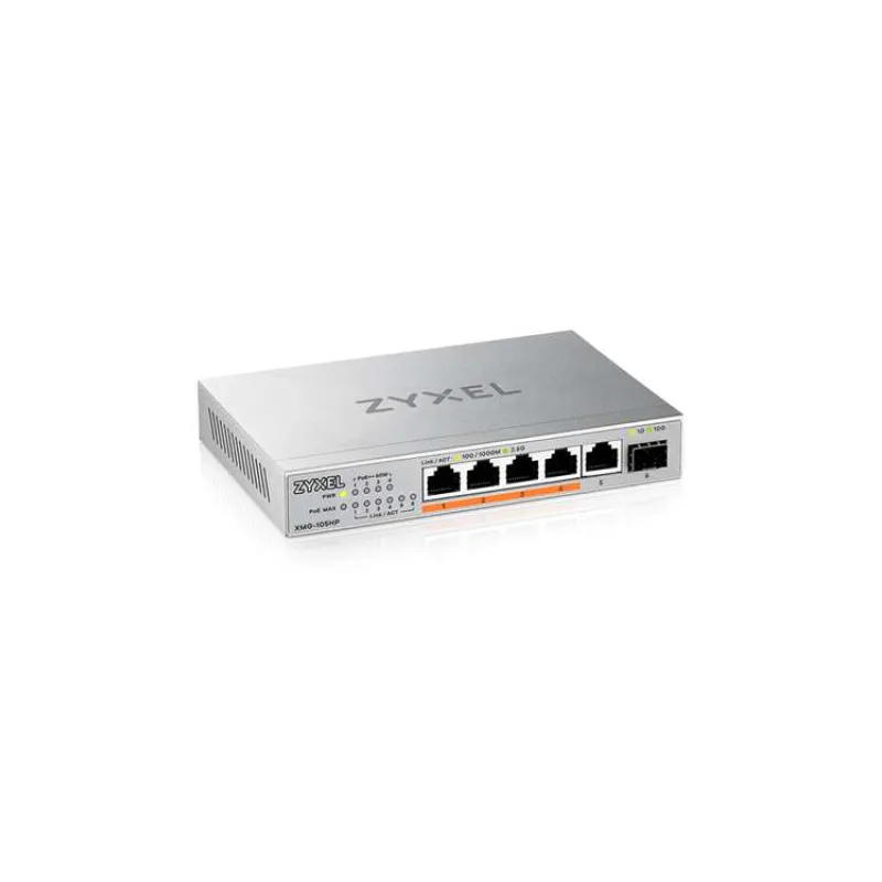 Zyxel XMG-105 5 Ports 2,5G + 1 SFP+, 4 ports 70W total PoE++ Desktop MultiGig unmanaged Switch (XMG-105HP-EU0101F)