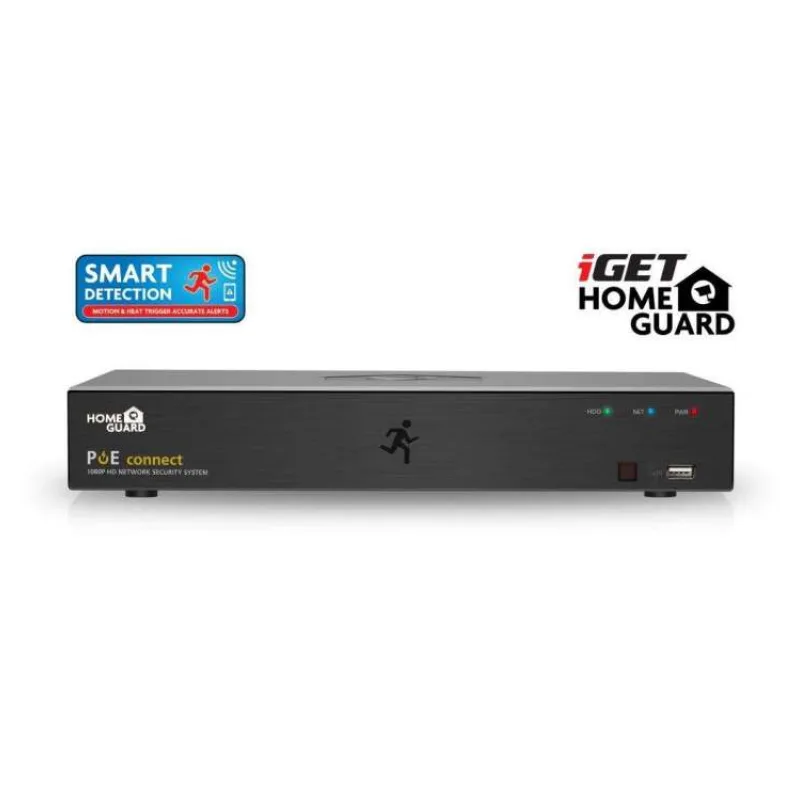 iGET HOMEGUARD HGNVK85304 - systém s PoE napájením, 8-kanálové NVR + 4x HGNVK930CAM FullHD kamera (HGNVK85304)