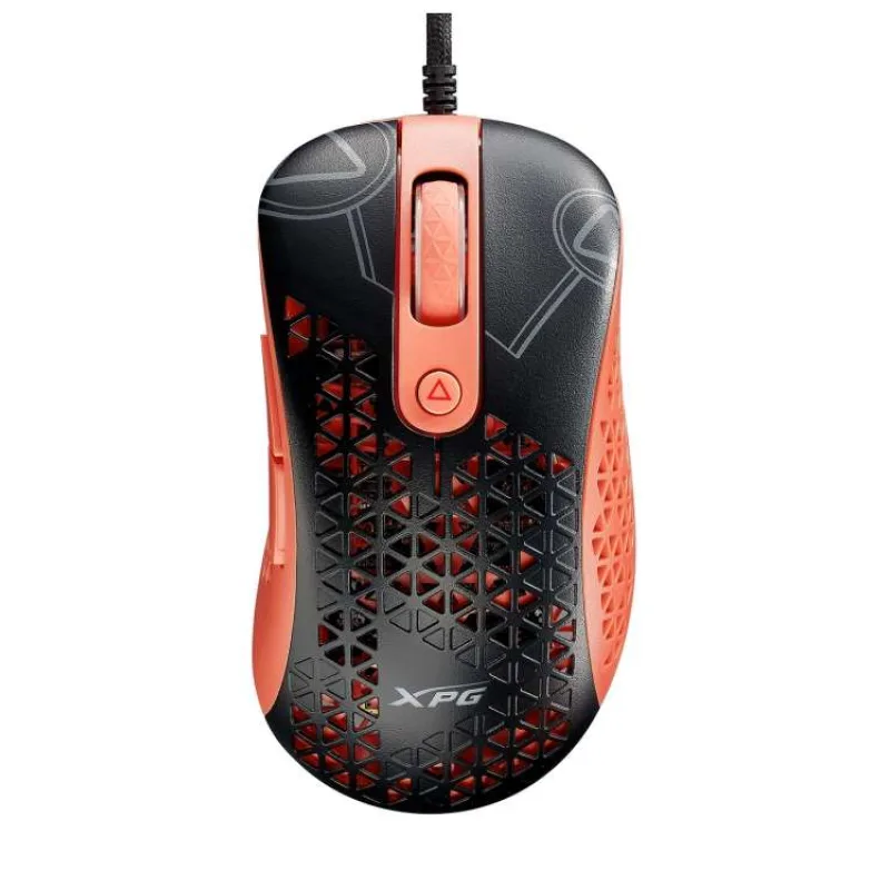 Adata XPG Slingshot Mera Edition/Herná/Optická/Pre pravákov/12 000 DPI/Drôtová USB/Čierna-oranžová (SLINGSHOT-BK/OGCWW)