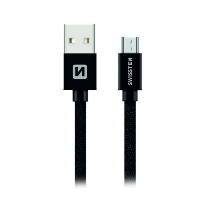 Swissten Data Cable Textile USB / Micro USB 3 m, black (71527300)