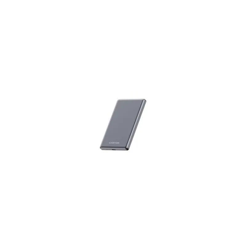 Canyon OnCharge 505, Powerbank, 5.000 mAh, in: USB-C, out: USB-C PD 20W + Wireless Magsafe 15W, ultratenká, šedá (CNS-CPB505DG)