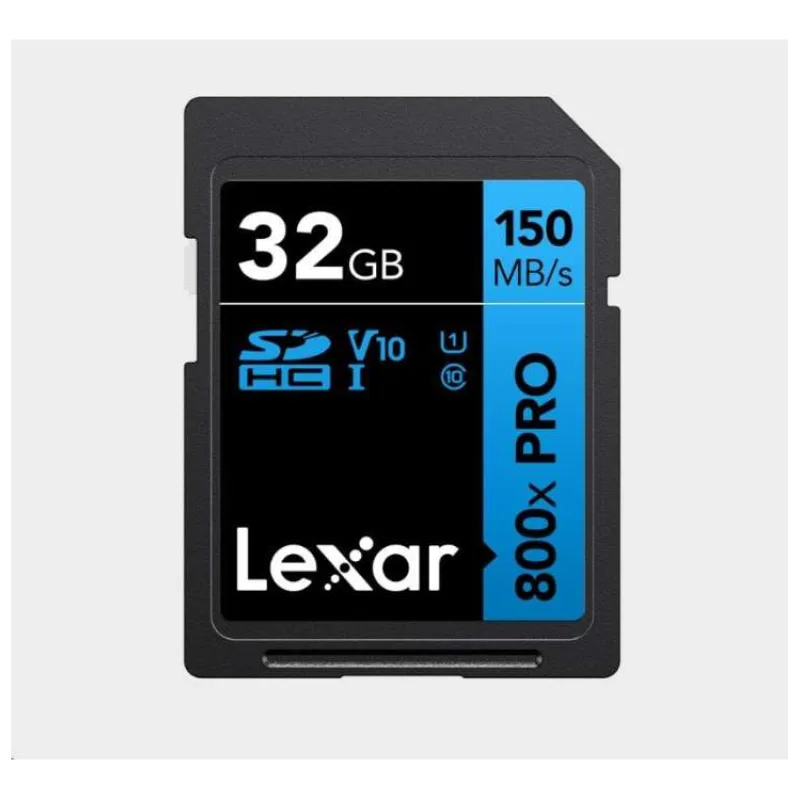 Lexar SDHC 800x Pro UHS-I cards, C10 (V10) U1, R150, 32GB (LSD0800P032G-BNNNG)