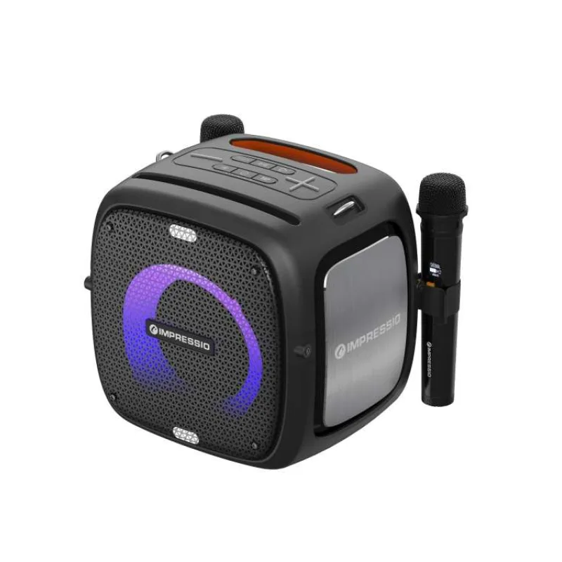 C-TECH repro Impressio Qubis, Party reproduktor, 80W, Bluetooth, SD, USB, AUX, 2x mikrofon (IMP-QUBIS)