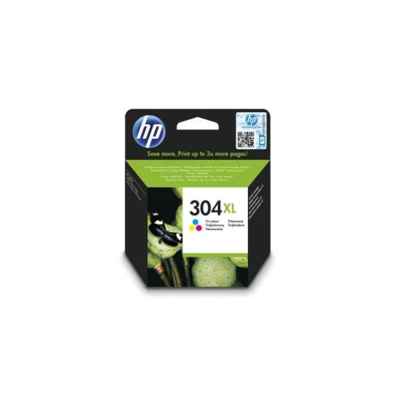 HP 304XL Tříbarevná originální inkoustová kazeta (N9K07AE)