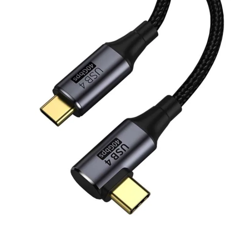 PremiumCord USB4 Gen 3x2 40Gbps 8K @ 60Hz 240W, Thunderbolt, 0,3 m zahnutý (ku4cu03)